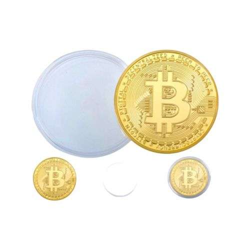 Gold Plated Collectible Bitcoin Commemorative Coin