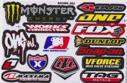 Dirt bike decal sticker sheet