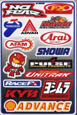 Dirt bike, pit bike decal sticker sheet