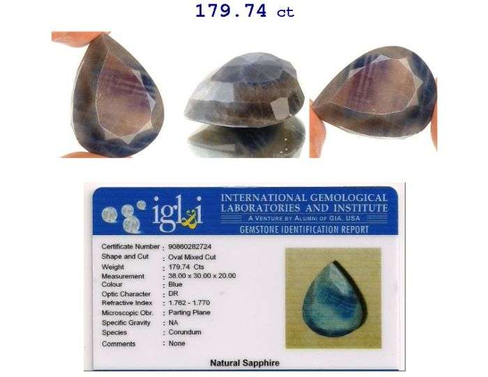 Huge *CERTIFIED* Museum Size Sapphire **179.74 Cts**