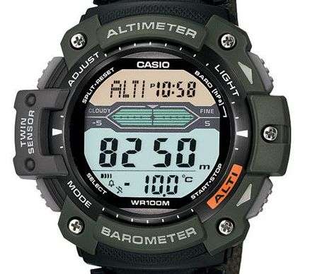 CASIO OUTGEAR - ALTIMETER , BAROMETER , THERMOMETER , TWIN SENSOR , 100M WATER RESISTANT