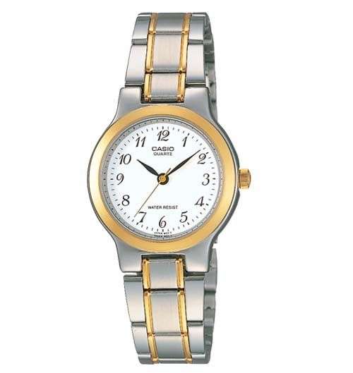 CASIO LADIES TWO TONE STAINLES STEEL BAND ANALOG WATCH