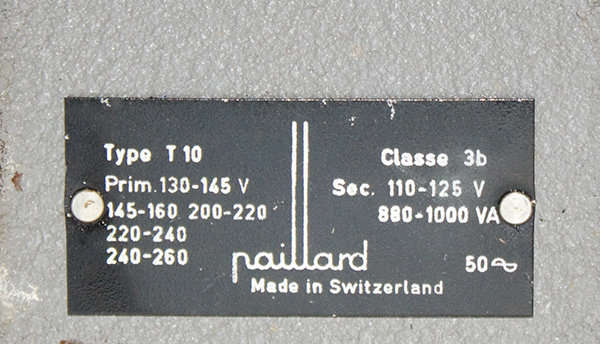 Vintage Swiss Paillard step down transformer 250v - 110v ** working condition