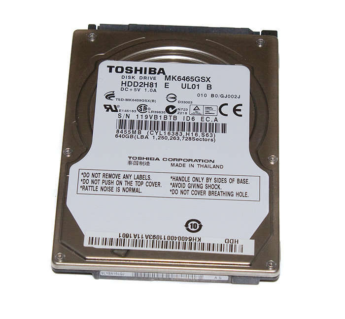 Toshiba 640GB 2,5 inch  Hard drive ** Mint ,100% tested condition **