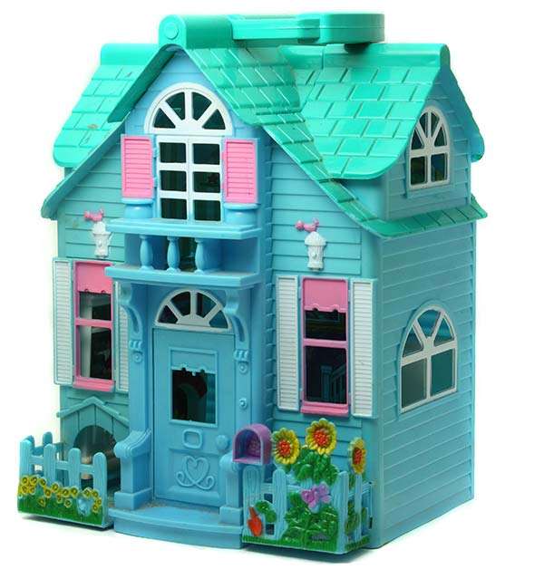 Vintage fold open dolls house