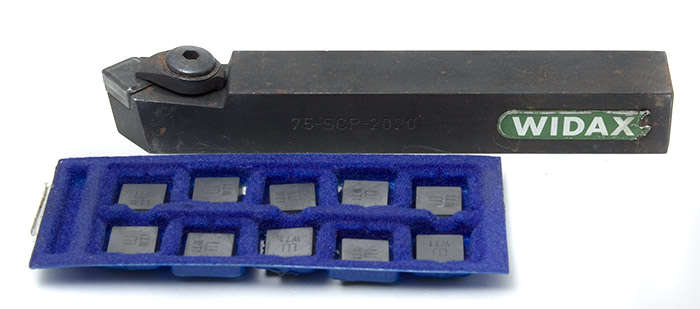 Widax carbide tipped cutter for metal lathe ** including 10 spare inserts **