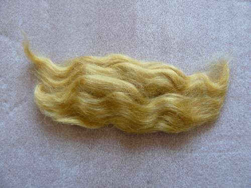 Reduced Mohair for reborn dolls dark blonde, wavy, longer length