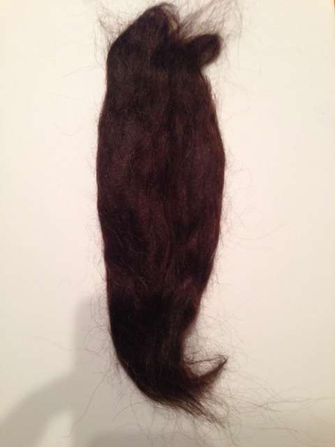 Mohair for reborn dolls dark brown slight wave