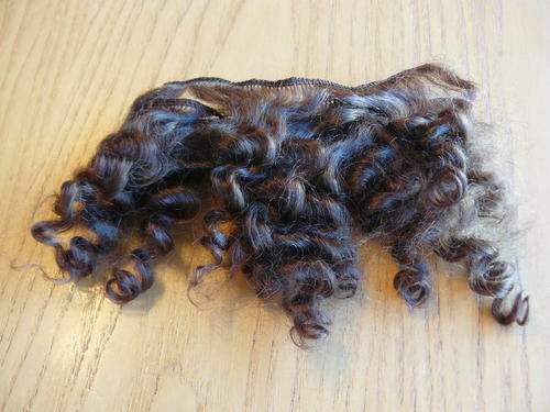 Dark brown curly mohair for reborn