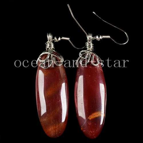 Crazy Wednesday Auction R1 start - Mookaite earings wrapped in silver wire