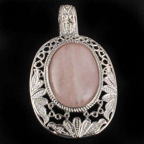 Rose Quartz Oval chunky pendant