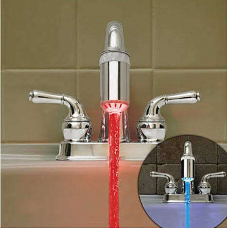 Water glow. Led faucet light