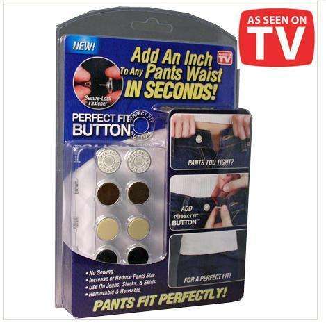 Perfect fit button. Add an inch to any pants waist in seconds.