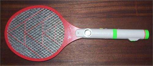 Mosquito swatter with two built in flashlights