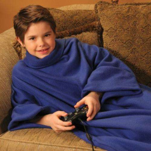 SNUGGIE FOR KIDS!!!!! BONUS SLIPPER SOCKS WITH NON-SKID SOLES, BLUE ONE FOR BOYS!!!