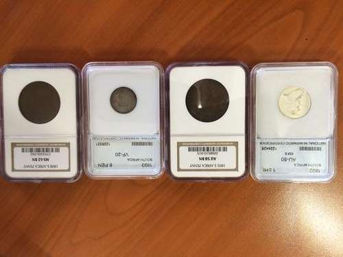 1892 1SHI AU-50, 1892 SA PENNY AU58BN, 1893 6 PEN VF-20, 1898 PENNY MS 62 BN