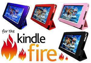 AMAZON KINDLE FIRE LEATHER CASE COVER STAND