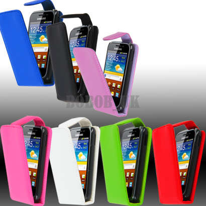 LEATHER FLIP CASE COVER FOR SAMSUNG GALAXY ACE S5830 FREE SCREEN PROTECTOR + STYLUS PEN