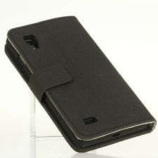 BLACK FLIP PU LEATHER CASE  COVER FOR LG OPTIMUS L9
