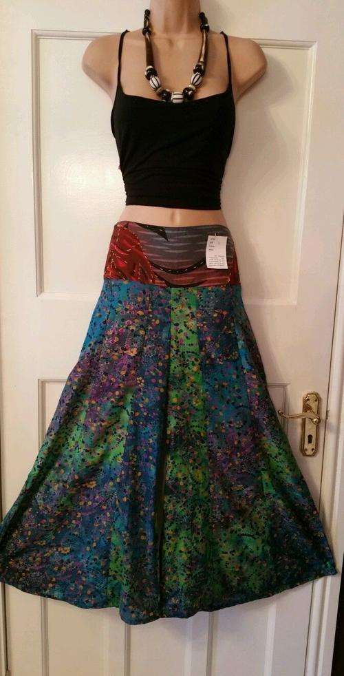 HIPPY Boho Festival Cool Summer Cotton Flare Wide Leg TROUSERS Freesize 10-16 from India