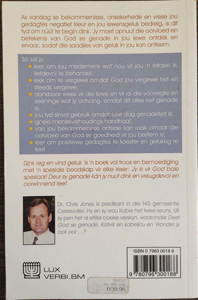 Dink Reg en Vind Geluk by Chris Jones - SOFT COVER