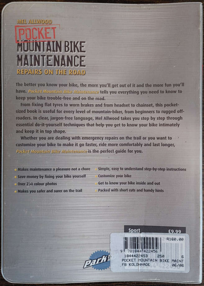 Pocket Mountain Bike Maintenance: Repairs on the Road by Mel Allwood - SOFT COVER