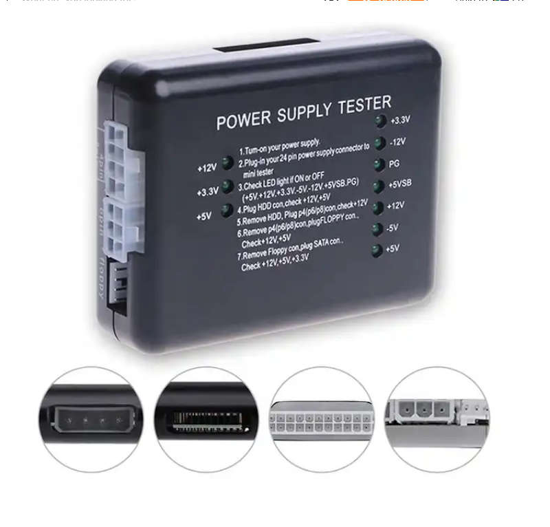Computer PC Power Supply Tester ATX/ITX/HDD/SATA/BYI Connector power supply Tester
