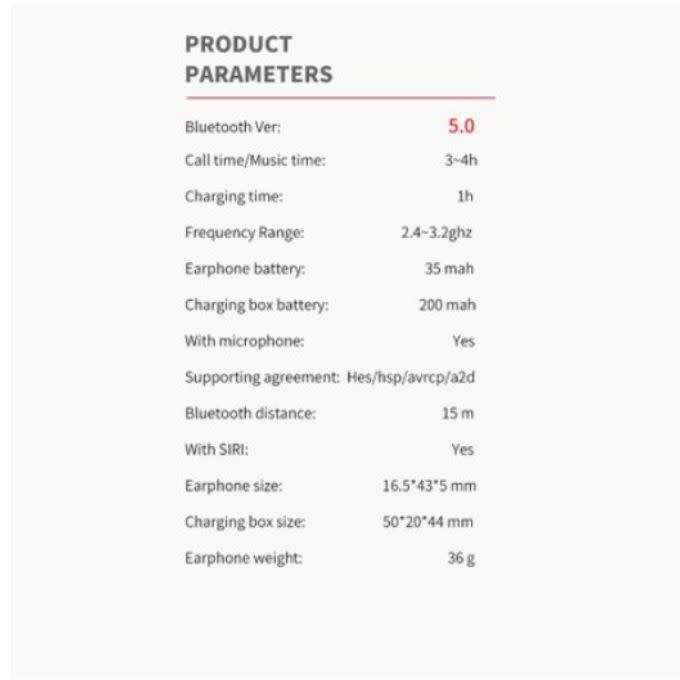 Inpods 12 TWS Wireless Bluetooth 5.0 Earphone