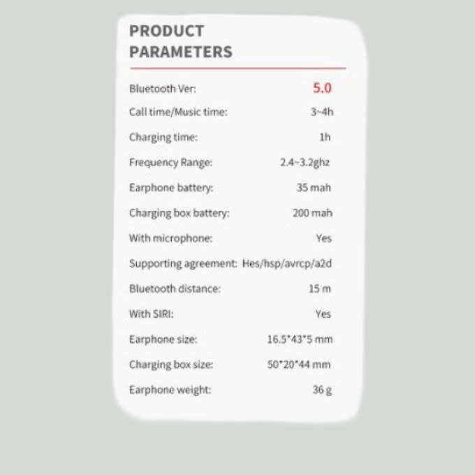 Inpods 12 TWS Wireless Bluetooth 5.0 Earphone