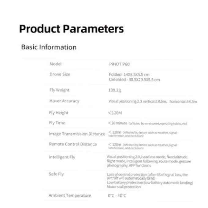 P60 Smart 4K PRO series drone