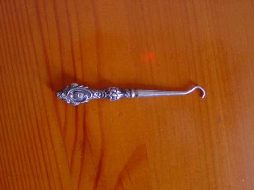 Antique English Silver Button Hook