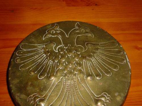 Rare Russian or Austro-Hungarian Brass Hanging Wall Plate