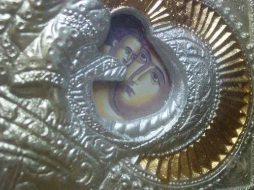 LOVELY RELIGIOUS CATHOLIC/CHRISTIAN RUSSIAN ICON  - MOTHER WITH CHILD