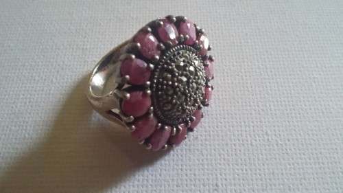 SILVER MARCASITE OPALINE STONE RING ?