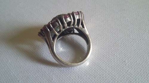 SILVER MARCASITE OPALINE STONE RING ?
