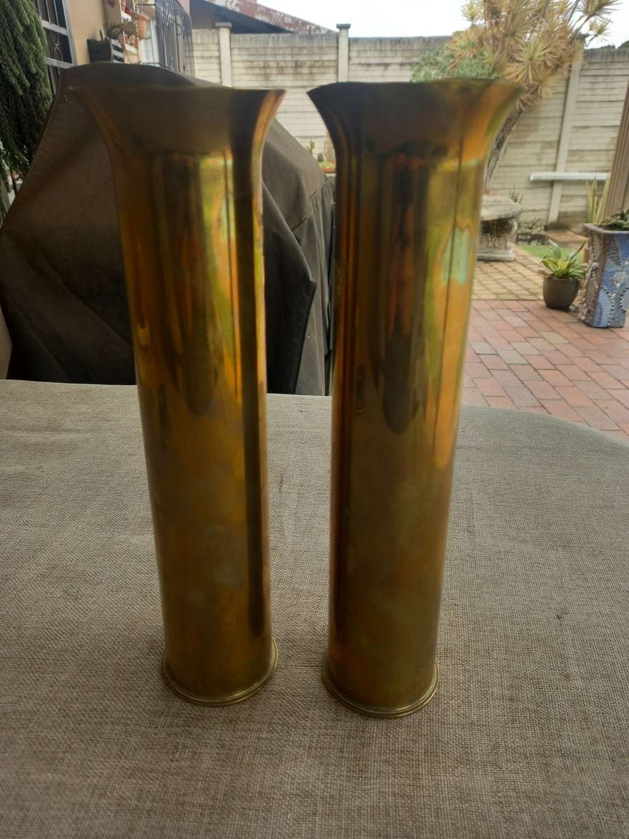 Artillery Shell / Trench art Brass pieces x 2