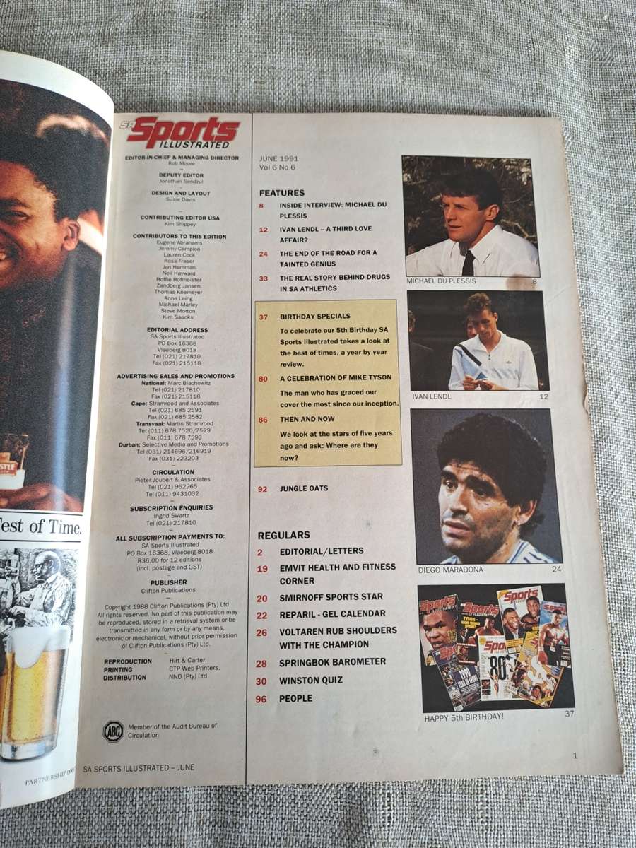 SA Sports Illustrated June 1991 - Special Issue 5th Birthday 1986-1991