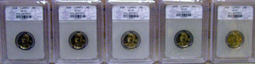 sacgs set ms63,64,65,66,67 2008 birthday coins