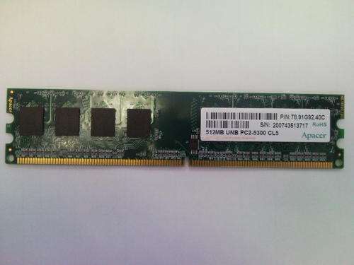 512MB UNB PC2-5300 CL5  (S/N 200743513717) P/N 78.91G9.40C