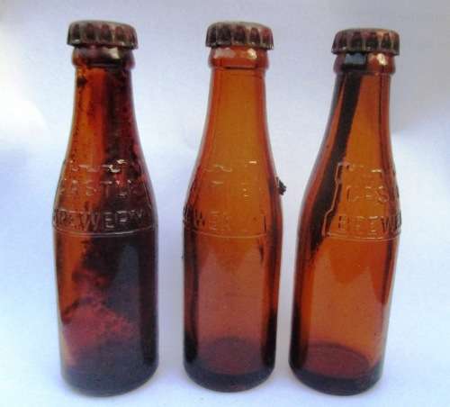 MINIATURE CASTLE BEER BOTTLES x3