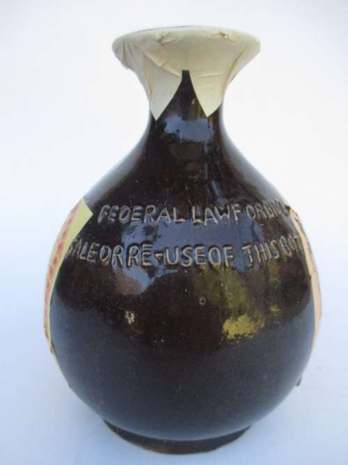 VINTAGE TAIWAN TOBACCO and WINE MONOPOLY BUREAU STONEWARE BOTTLE