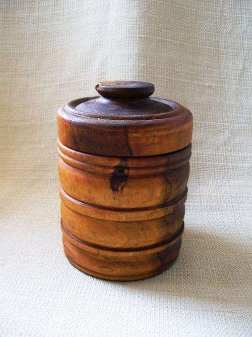 TREEN WARE JAR / TURNED WOOD