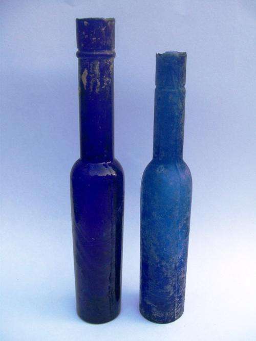 BLUE CASTER OIL BOTTLE x2