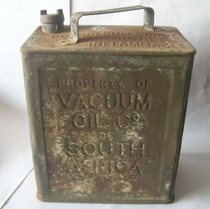VINTAGE FUEL/PETROL CAN  VACUUM OIL Co. of SOUTH AFRICA