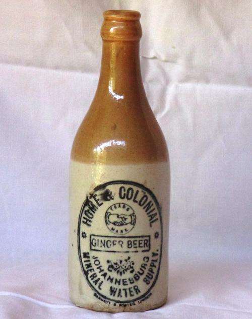 ANTIQUE GINGER BEER BOTTLE HOME & COLONIAL JOHANNESBURG