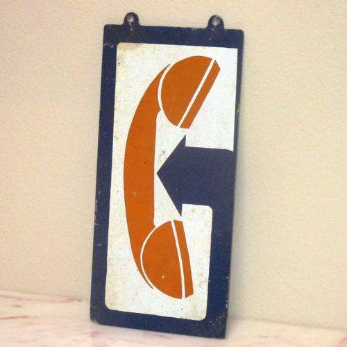 VINTAGE TELEPHONE SIGN