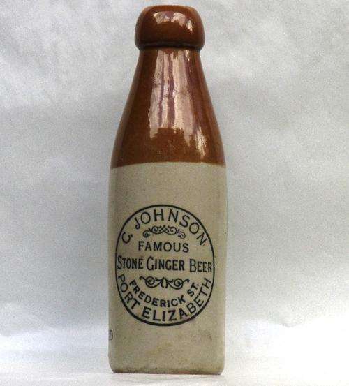 ANTIQUE C. JOHNSON PORT ELIZABETH GINGER BEER BOTTLE