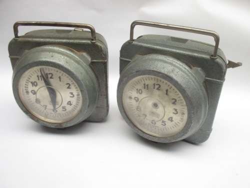 VINTAGE CLOCKING-IN/TIME CLOCK/WATCH x2