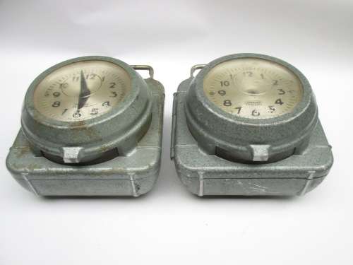 VINTAGE CLOCKING-IN/TIME CLOCK/WATCH x2