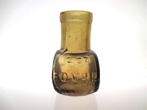 LIGHT AMBER ANTIQUE BOVERIL BOTTLE